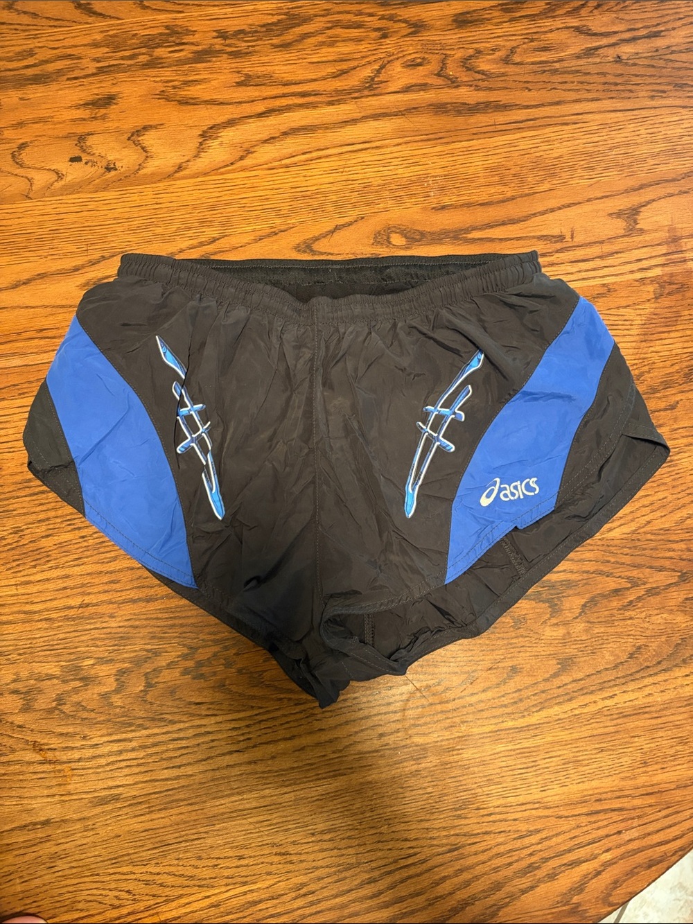 Asics Black and Blue Men's Running Shorts